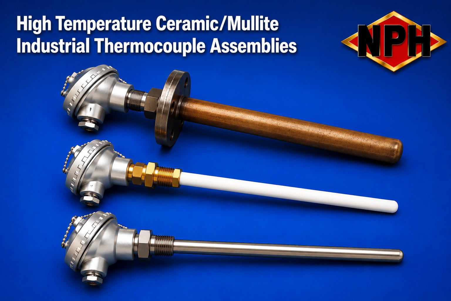 High Temperature Ceramic Mullite Industrial Thermocouple Assemblies